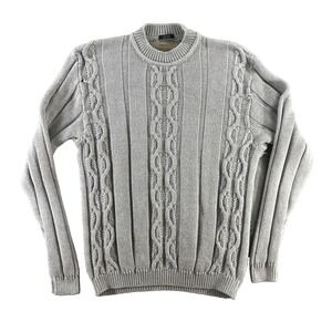 Vintage Coach Sweater Mens Medium Cable Knit 100% Cotton C1225-06 Made In Italy